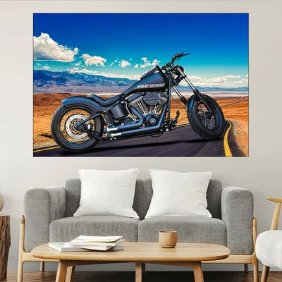 Колаж с мотоциклет харли дейвидсън - картина пано за стена
