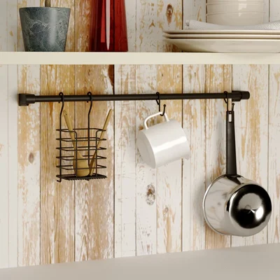 Кухненска релса за стена с поставка матово черна 60 см TEKNO TEL