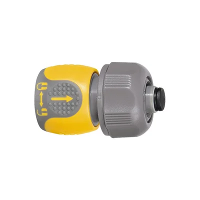 Съединител за маркуч 3/4", аквастоп, двукомпонентен, Palisad Luxe