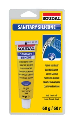 Санитарен бял силикон 60гр SOUDAL/120033