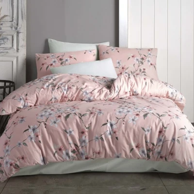 Спален комплект 4 части Флорални мотиви в розово MAJOLI