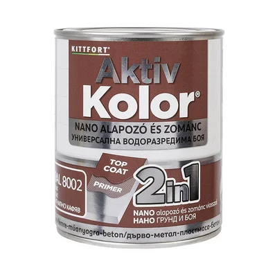 Боя 2в1 Aktiv Kolor 0.75 л Сигнално кафява KITTFORT