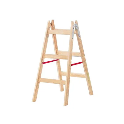 Дървена стълба 1.05 м 2x3 стъпала Бял бор лукс