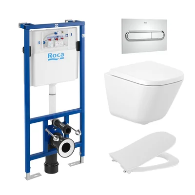 Комплект за вграждане на WC The Gap Square Rimless Compact ROCA