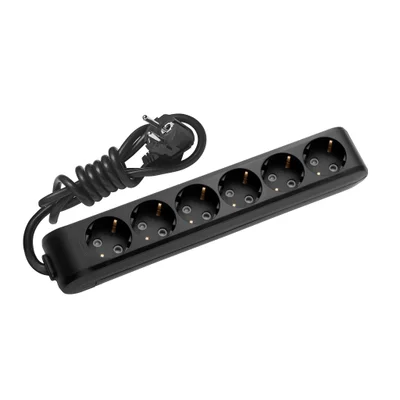 Разклонител 6 гнезда 1.5 м кабел черен PANASONIC