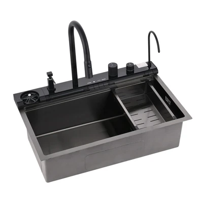Комплект кухненска мивка 7547PVD Black + смесител 7567131MB INTER CERAMIC