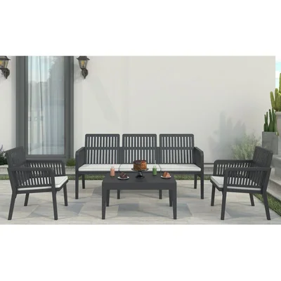 Градински комплект 4 части Lizbon Lounge Set антрацит RAINBOW