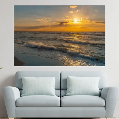 Красив залез над Балтийско море - картина пано за стена