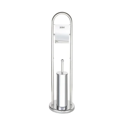 Комплект четка и поставка за тоалетна хартия металик гланц ICA 3812C INTER CERAMIC