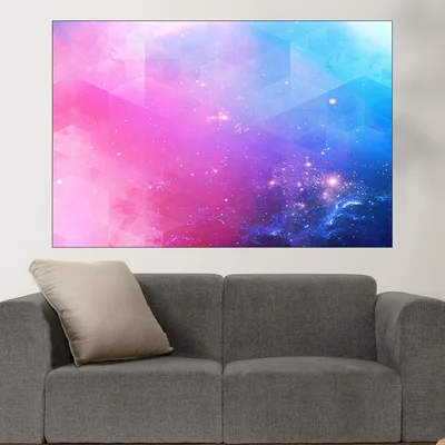 Абстрактен фон в синьо и розово  - картина пано за стена
