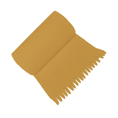 Поларено одеяло с ресни 100x150 см горчица