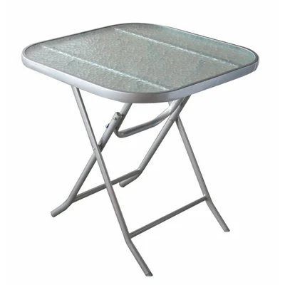 Сгъваема маса с метални крака 70х70 см сива