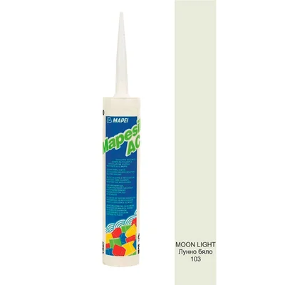 Силиконов уплътнител 310 мл Mapesil AC N103 лунно бял MAPEI