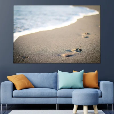 Стъпки в пясъка - картина пано за стена