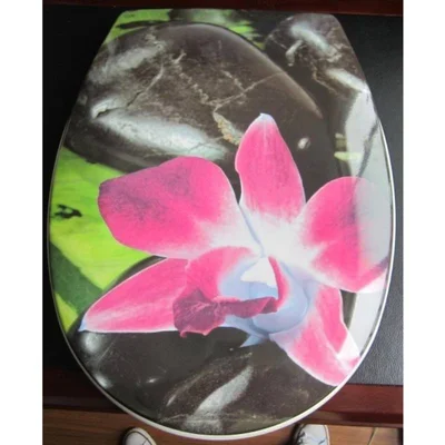 Тоалетна седалка с плавно затваряне 45.5х37.3см цвете INTER CERAMIC