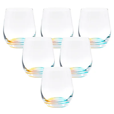 Комплект ниски чаши 360 мл 6 бр. Розово-жълто