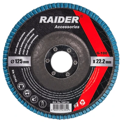 Ламелен диск Zirconia RAIDER 125 мм G100 за метал и инокс