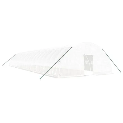 Оранжерия със стоманена рамка бяла 132 м² 22x6x2,85 м