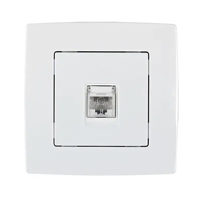 Телефонен контакт бял металик City ELMARK