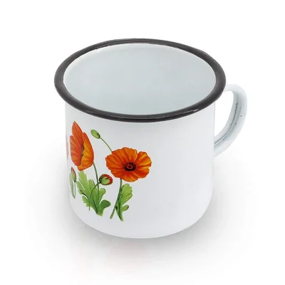 Емайлирано канче с цветя 650 мл SAPIR