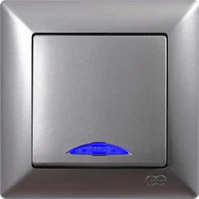 Ключ единичен светещ сх.1 сив Visage - GUNSAN