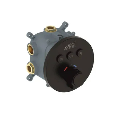 Месингов смесител за вграждане с термостат черен мат INTER CERAMIC