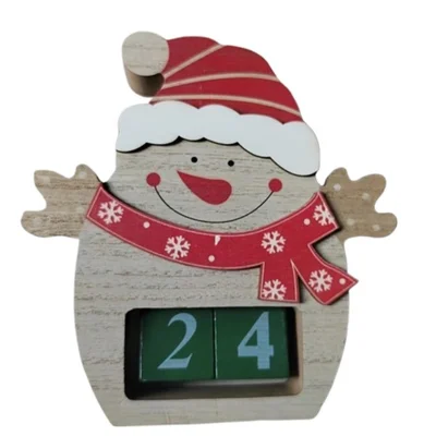 Дървен коледен календар Снежко