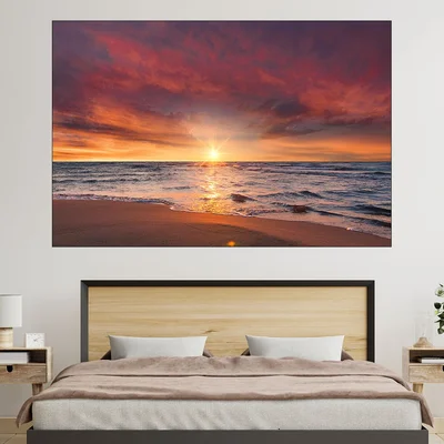 Красив залез над море в Исландия - картина пано за стена