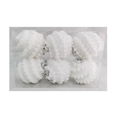 Топки за елха Ø6 см сребърни 6 бр.