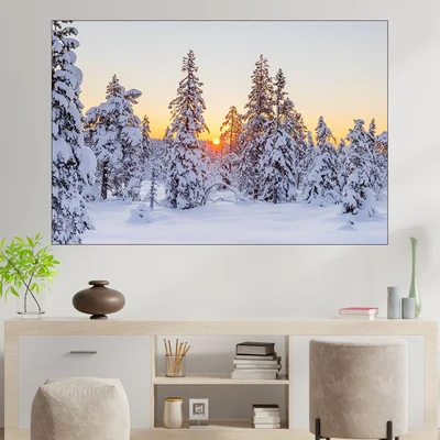 Зимна гора в Норвегия - картина пано за стена
