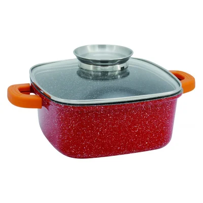 Квадратна тенджера Ростер 3.5 л 22x22x9 см червена OLIVER VOLTZ