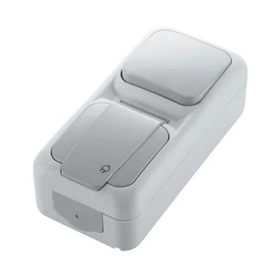 Влагоустойчиви ключ+контакт IP54 Palmiye сив VIKO