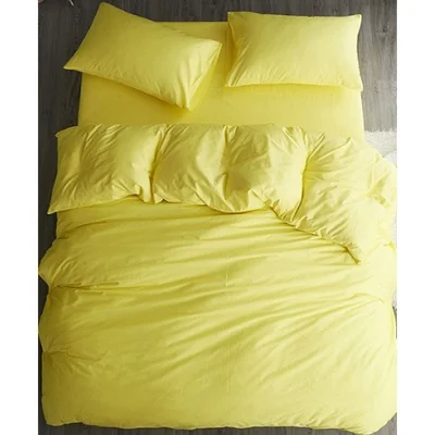 Единичен спален комплект 3 части ранфорс светложълт RAKLA