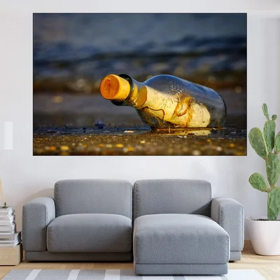 Писмо в бутилка - картина пано за стена