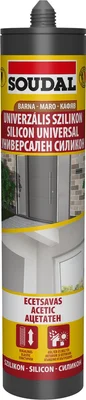 Универсален силикон кафяв 300 мл SOUDAL/106553