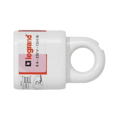 Бял куплунг 2Р 6А 250V с ринг немски стандарт Legrand