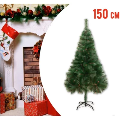 Коледна зелена елха с бели връхчета 150 см
