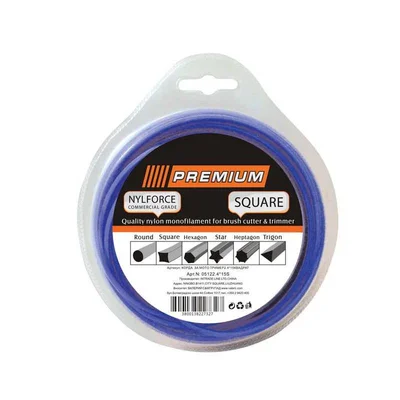 Корда за мото тример 2.4 мм х 15 м квадрат PREMIUM
