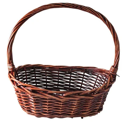 Ратанова овална кошница кафява Ф24х17.5 см