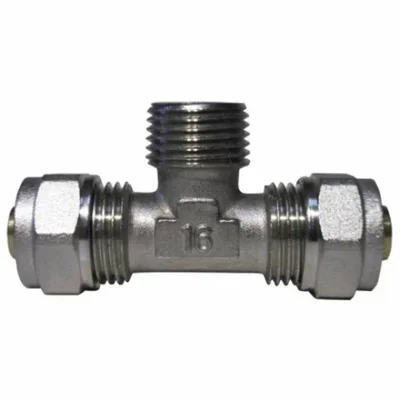 Тройник разглобяем 16 х 1/2"М х 16