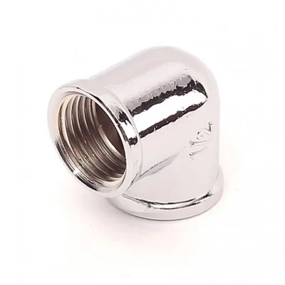 Коляно 90° - редуктивно – матиран хром - ЖЖ - 1/2" х 3/4"