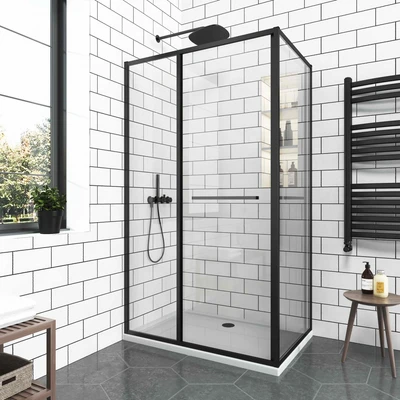 Душ кабина 80x90x200 см Graziana Matte Black INTER CERAMIC