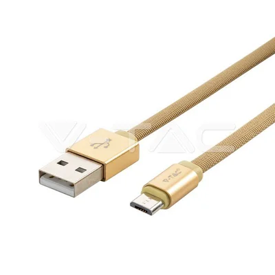 Кабел USB 2.0 / Micro USB 1м злато - V-TAC