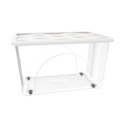 Кутия за съхранение с колела 60 л Dune бял капак RECA PLAST