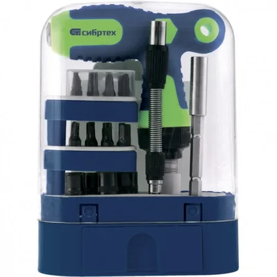 Отвертка с Т-образна дръжка + битове и вложки - СИБРТЕХ