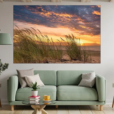 Тръстика на плажа - картина пано за стена