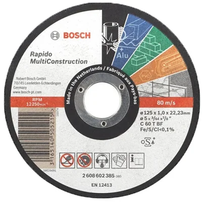 Диск за метал 125х1х22.23 мм Multi Construction Rapido BOSCH