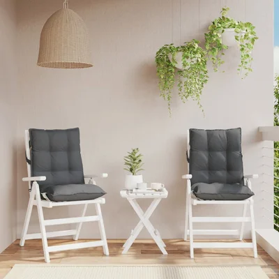 Възглавници за стол ниска облегалка 2 бр антрацит Оксфорд плат - VL377671