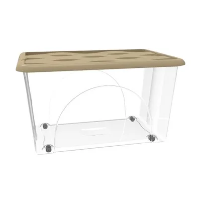 Кутия за съхранение с колела 60 л Dune бежов капак RECA PLAST