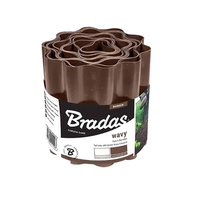 Ограничителна лента за трева 9 м x 20 см кафява BRADAS